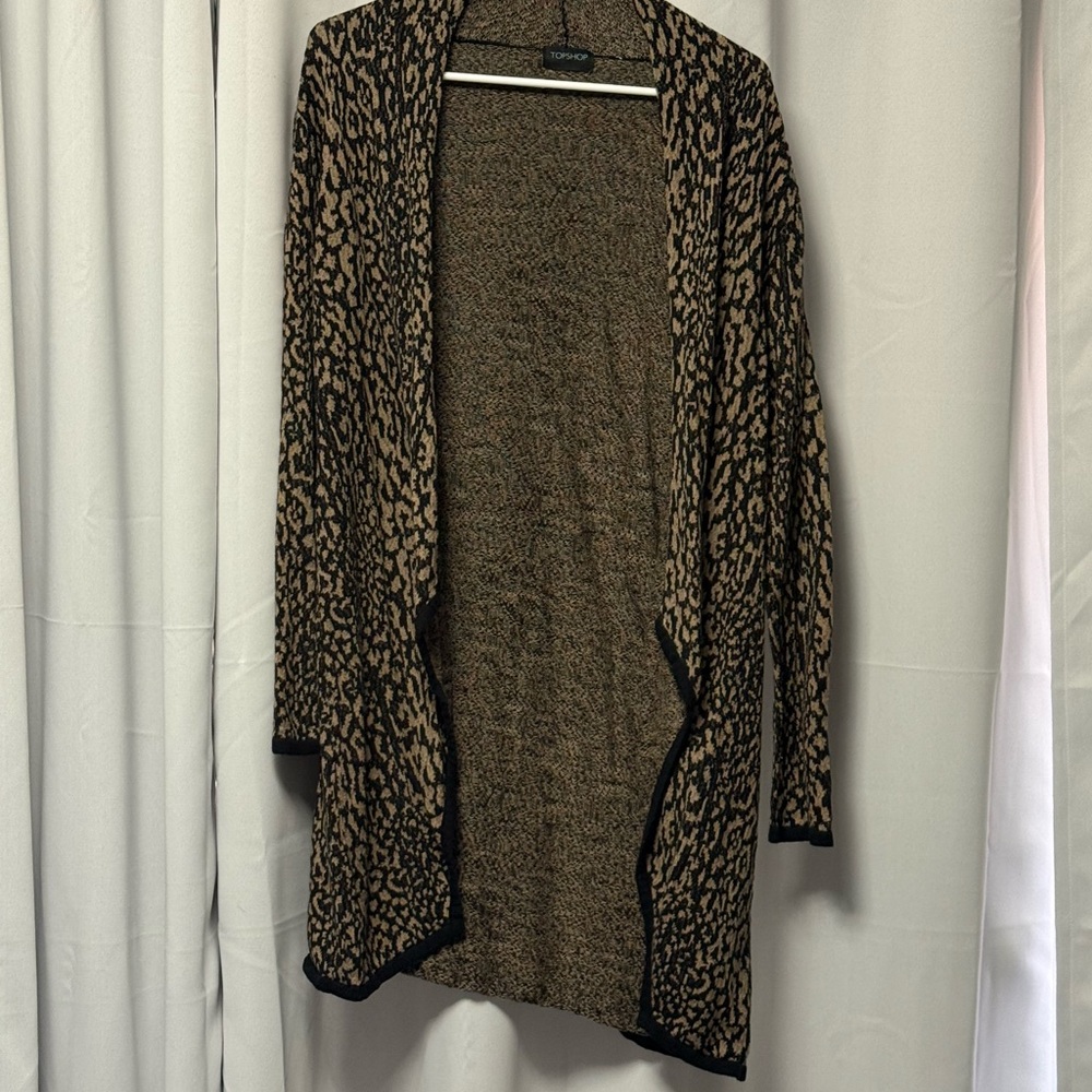 Topshop Tan and Black Cardigan Sweater